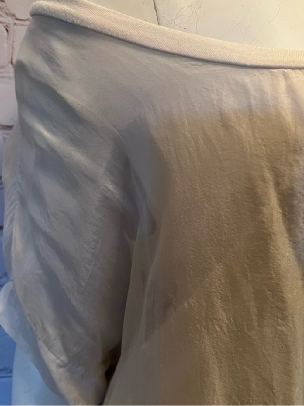 ❤️ VINTAGE White Sheer Tunic DRESS w/ Sequin Hem - Picture 5 of 9